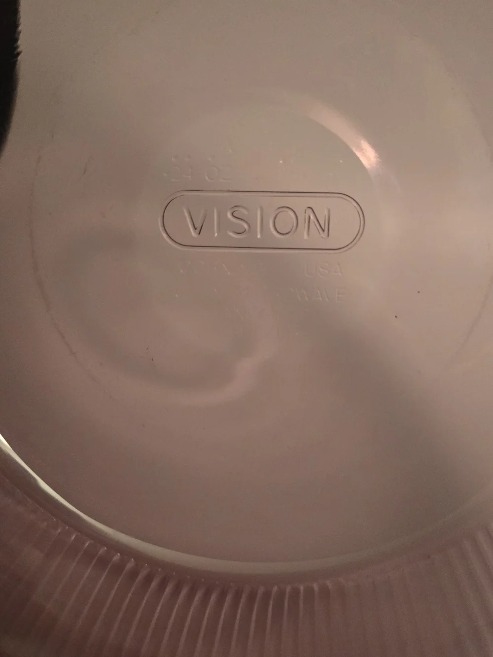 vintage Corning Visions 24-ounce cranberry glass round casserole Dish